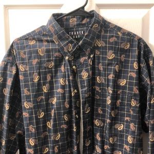 Vintage Blue Paisley Trader Bay Button Down